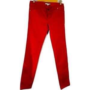 🔥 River Island Red Skinny Jeans with Gold Zip Detail – Size 12 – NWOT